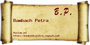 Bambach Petra névjegykártya