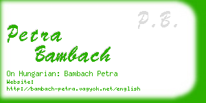 petra bambach business card